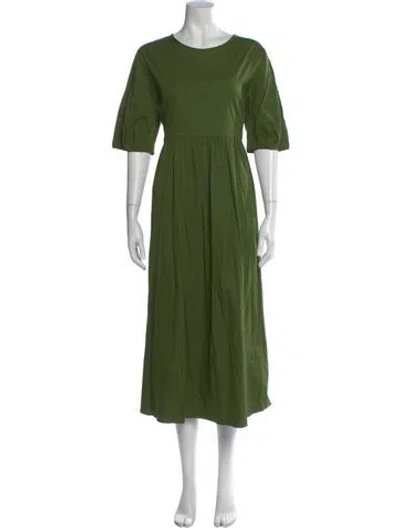 Pre-owned 's Max Mara Crew Neck Long Dress W/ Tags In Green