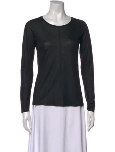 Pre-owned S Max Mara Crew Neck Long Sleeve T-shirt In Blue