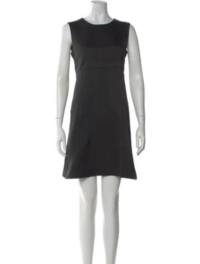 Pre-owned S Max Mara Crew Neck Midi Length Dress In Black