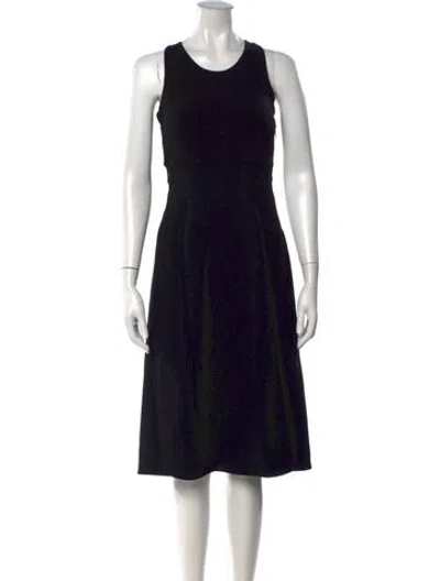 Pre-owned S Max Mara Crew Neck Midi Length Dress In Black