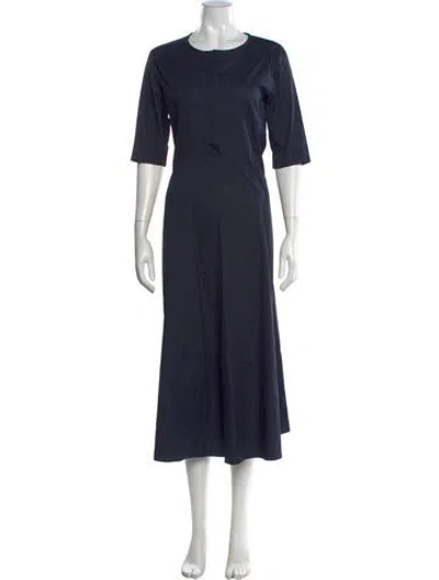 Pre-owned 's Max Mara Crew Neck Midi Length Dress In Blue