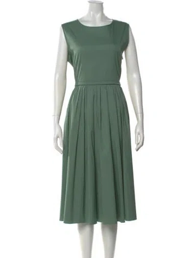 Pre-owned 's Max Mara Crew Neck Midi Length Dress In Green