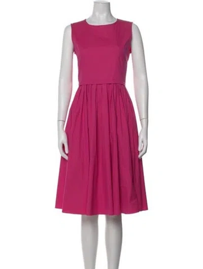 Pre-owned S Max Mara Crew Neck Midi Length Dress In Pink