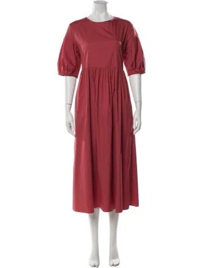 Pre-owned S Max Mara Crew Neck Midi Length Dress In Pink