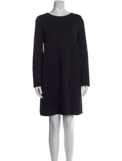 Pre-owned S Max Mara Crew Neck Mini Dress In Black