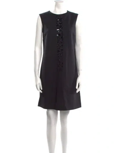 Pre-owned 's Max Mara Crew Neck Mini Dress In Black