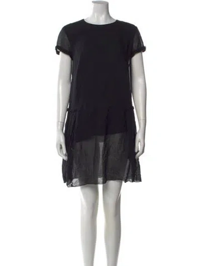 Pre-owned 's Max Mara Crew Neck Mini Dress In Black