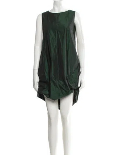 Pre-owned S Max Mara Crew Neck Mini Dress In Black
