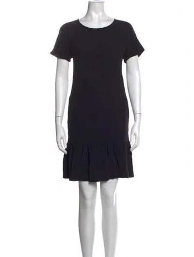 Pre-owned S Max Mara Crew Neck Mini Dress In Black