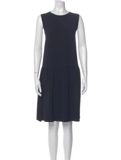 Pre-owned 's Max Mara Crew Neck Mini Dress In Blue