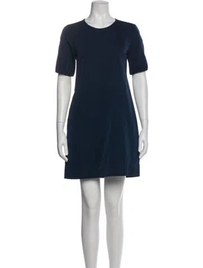 Pre-owned 's Max Mara Crew Neck Mini Dress In Blue