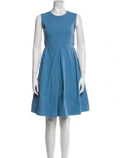 Pre-owned S Max Mara Crew Neck Mini Dress In Blue