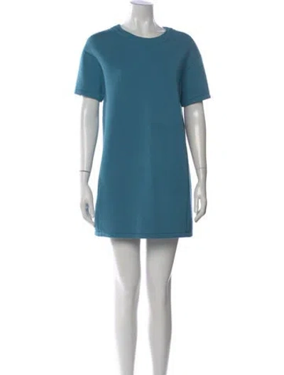 Pre-owned 's Max Mara Crew Neck Mini Dress In Blue