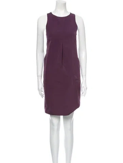 Pre-owned 's Max Mara Crew Neck Mini Dress In Purple