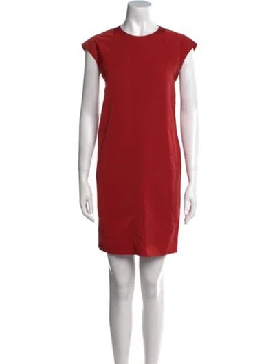 Pre-owned 's Max Mara Crew Neck Mini Dress In Red