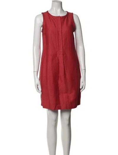 Pre-owned S Max Mara Crew Neck Mini Dress In Red