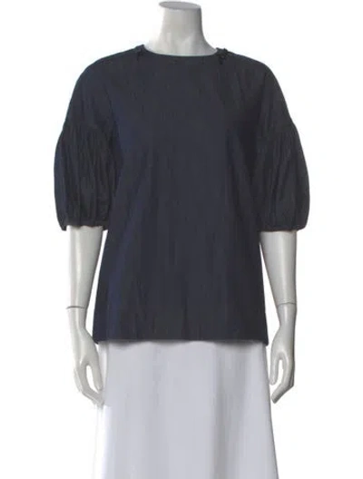 Pre-owned S Max Mara Crew Neck Short Sleeve Top In Blue