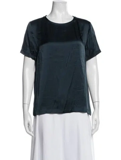 Pre-owned S Max Mara Crew Neck Short Sleeve Top In Blue