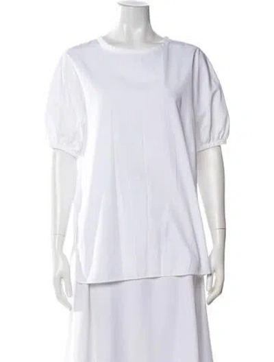 Pre-owned S Max Mara Crew Neck Short Sleeve Top In White