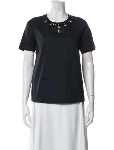 Pre-owned S Max Mara Crew Neck Short Sleeve T-shirt In Black