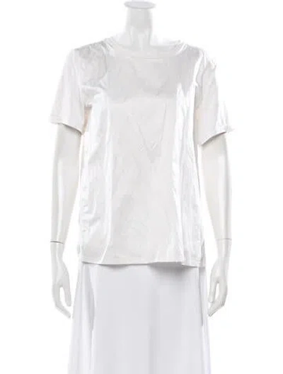 Pre-owned S Max Mara Crew Neck Short Sleeve T-shirt In Neutrals