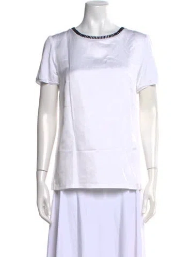 Pre-owned 's Max Mara Crew Neck Short Sleeve T-shirt In White