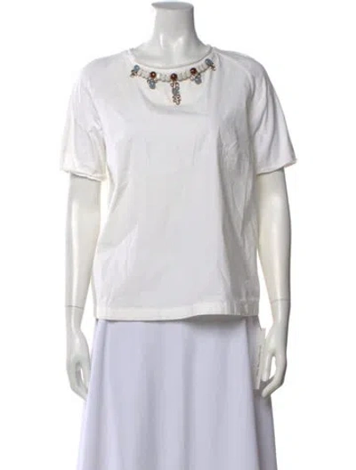 Pre-owned 's Max Mara Crew Neck Short Sleeve T-shirt In White