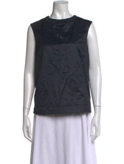 Pre-owned S Max Mara Crew Neck Sleeveless Top In Black