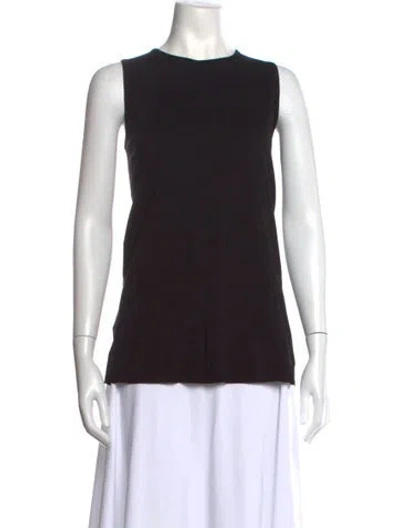Pre-owned S Max Mara Crew Neck Sleeveless Top In Black