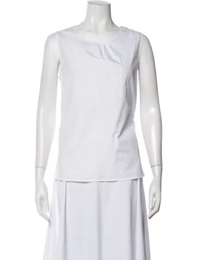 Pre-owned S Max Mara Crew Neck Sleeveless Top In White