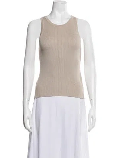 Pre-owned S Max Mara Crew Neck Sleeveless Top In White