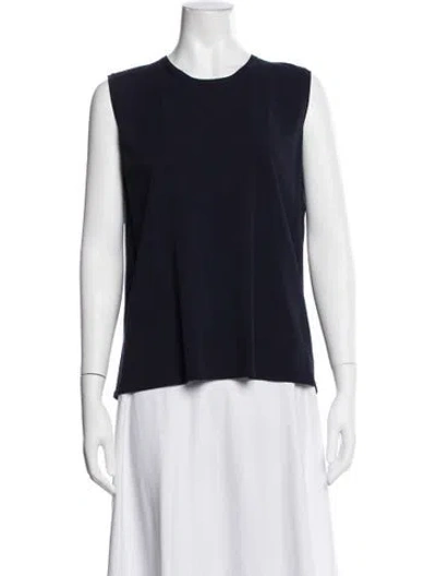 Pre-owned S Max Mara Crew Neck Sleeveless T-shirt In Blue