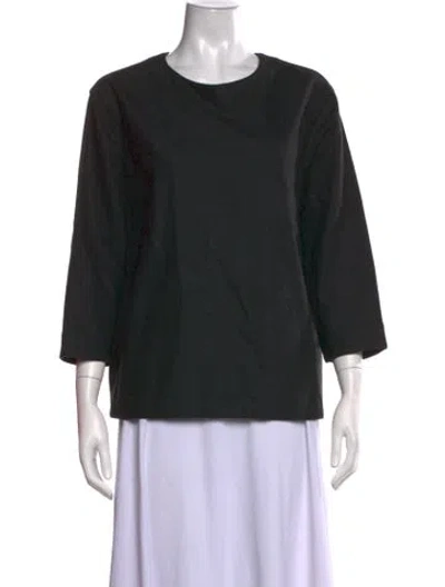 Pre-owned S Max Mara Crew Neck Three-quarter Sleeve Top In Grey