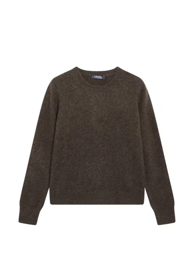 S Max Mara Crew-neck Knitted Sweater In Brown