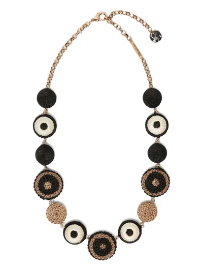 's Max Mara Crochet-knit Necklace In Gold
