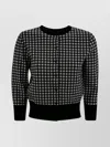'S MAX MARA CROPPED CREW-NECK T-SHIRT FEATURING CHECKERED PATTERN