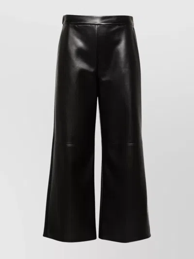 's Max Mara Cropped Faux Leather Trousers In Black