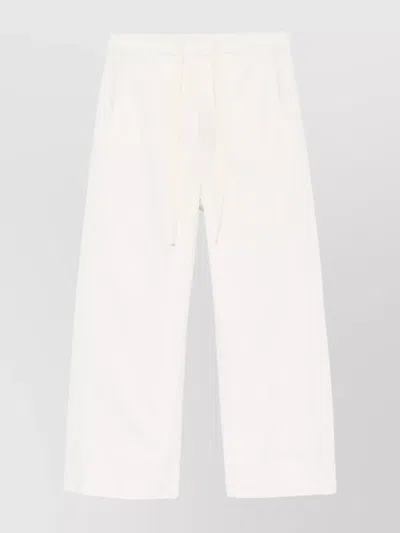 's Max Mara Cropped Trousers With Side Pockets And Wide Leg In White
