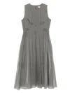 S Max Mara Crystal-embellished Midi Dress In Gray