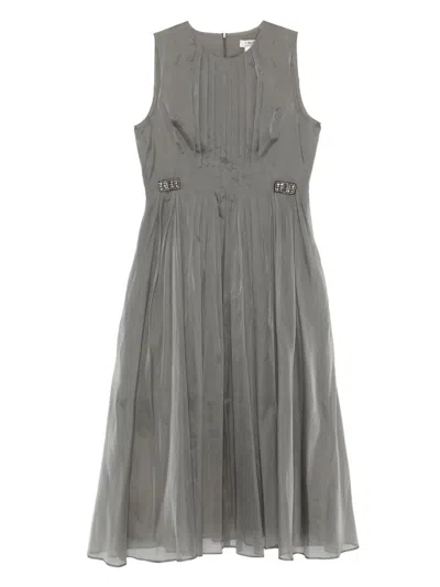 S Max Mara Crystal-embellished Midi Dress In Gray