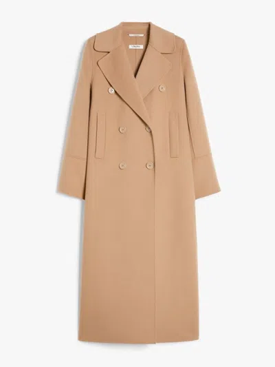 S Max Mara Long Length Double-breasted Coat With Back Vent In Camel