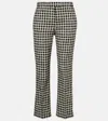 S Max Mara Daisy Gingham Cropped Straight Pants In Beige