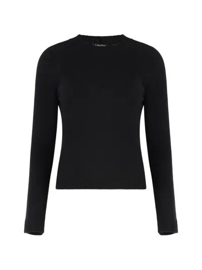 S Max Mara Crew Neck Sweater In Wool And Cashmere In Animal Print