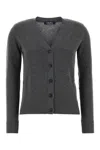 's Max Mara Apollo Wool Cardigan With Elbow Patches In Gray