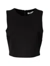 S Max Mara Short Sleeveless Round Neck Top 'dazzy' In Black  