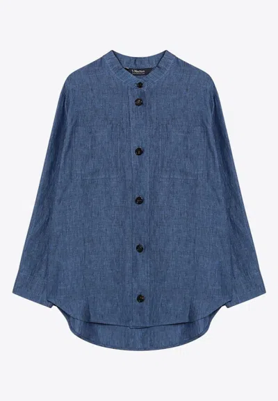 's Max Mara Delfy Long-sleeved Denim Shirt In Blue