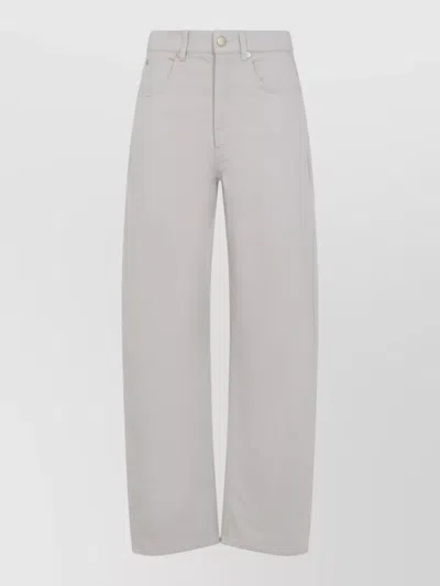 S Max Mara Denim Mid-rise Barrel-leg Trousers In Neutral