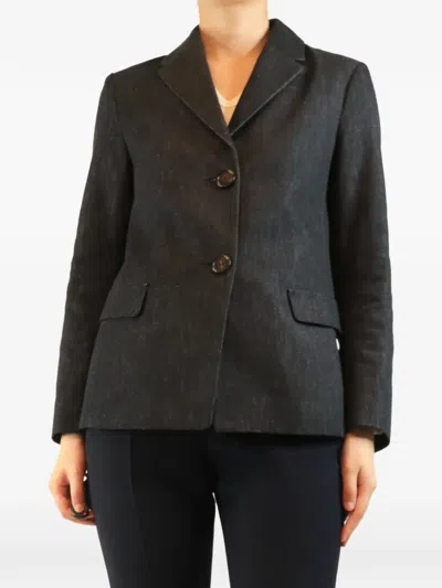 Pre-owned 's Max Mara Denim Single-breasted Blazer In Black