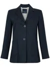 S Max Mara 'derna' Blue Linen-blend Jacket In Blue