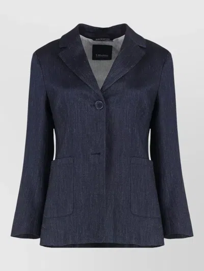 S MAX MARA DERNA LINEN BLAZER TAILORED JACKET